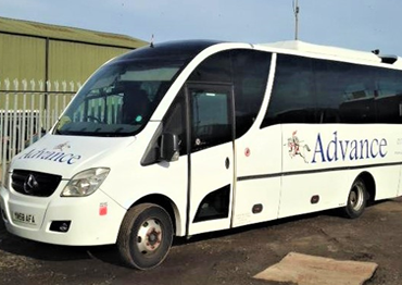 Our Air Conditioned 29 Seat Mercedes Coach with large Luggage Boot